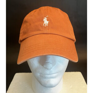 Polo Ralph Lauren | Baseball Hat | Burnt Orange | Leather OSFM Strap | VTG | GUC